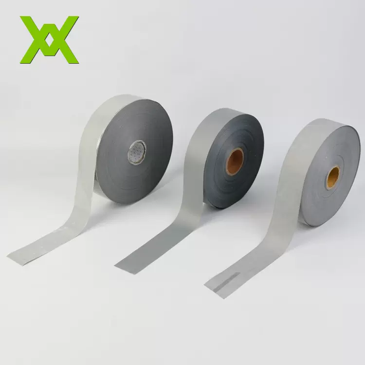 亮银TC反光布反光条反光材料服装面辅料车缝银色反光布