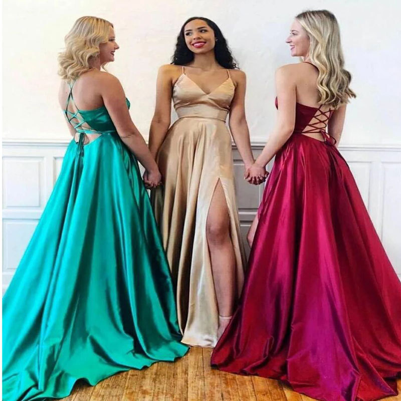 Europa y América Amazon AliExpress deseo de las mujeres vestido de noche vestido de novia sexy Correa simple largo soporte personalización