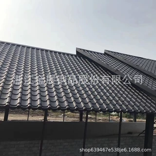 收费站屋面改造铝镁锰板 铝筒瓦 1.0厚深灰色 765型 圆弧脊瓦