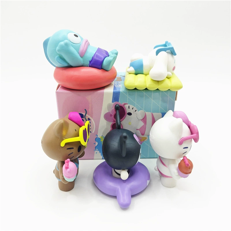 Swimming pool, doll, swimwear, fishes, minifigure, Cinnamoroll
