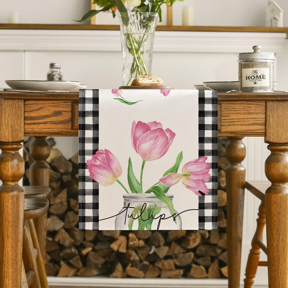 90g Weight Tablecloths Home Textiles & Decor Type Linen Material Letter, Fruit, Flower Pattern Simple Style Style Simple Style Letter Fruit Flower Linen Tablecloths 11