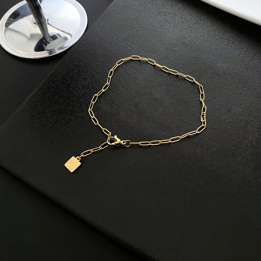 Fashion Lock Titanium Steel Anklet Plating No Inlaid Stainless Steel Bracelets