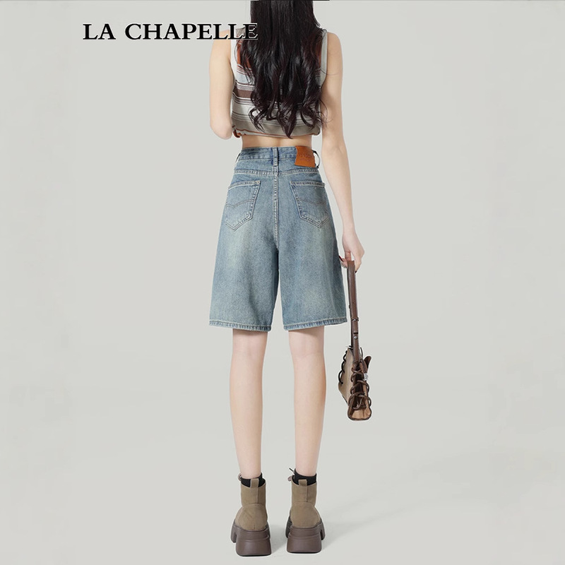 High-Waisted Denim Shorts for Women, Summer 2025 Trendy New Style, Loose Straight-Cut, Petite 5-Inch Mid-Length Shorts High-Waisted Denim Shorts for Women, Summer 2025 Trendy New Style, Loose Straight-Cut, Petite 5-Inch Mid-Length Shorts