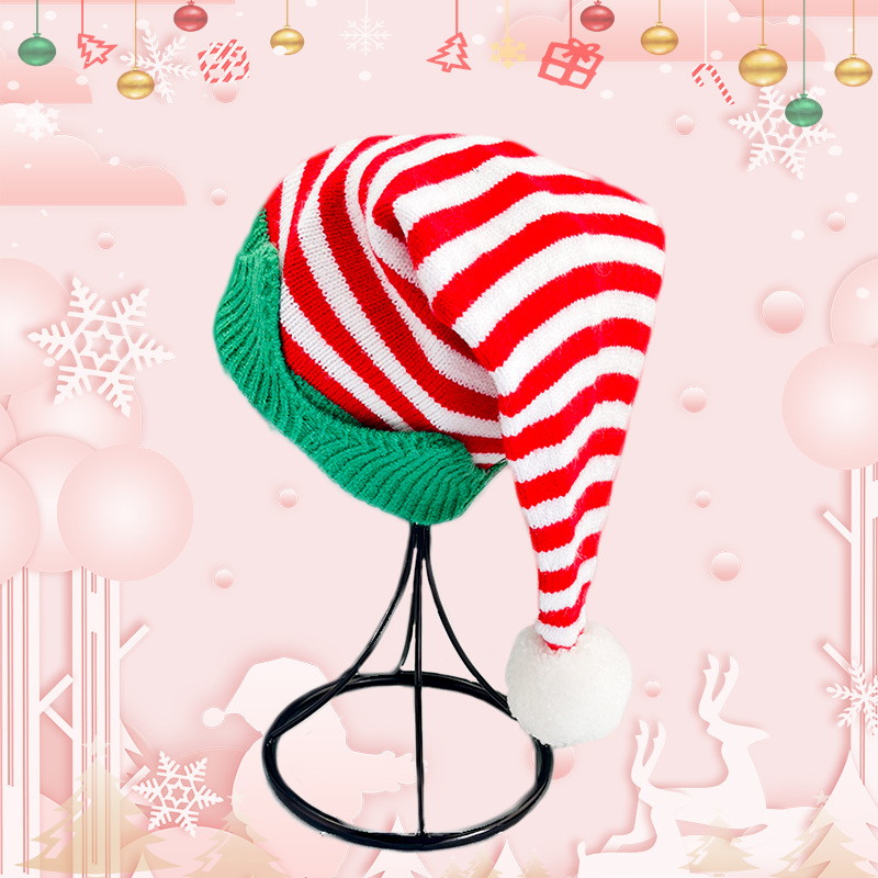实体厂家批发伴手礼秋冬季保暖圣诞帽多色可做儿童成人针织毛线帽