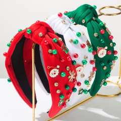 クロスボーダー新しいクロスボーダークリスマスヘッドバンド女性用ダイヤモンドパールクリスマスツリー老人スノーフレークアクセサリーホリデーヘアアクセサリー