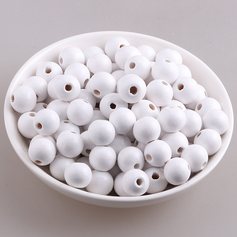 Accesorios de joyería de bricolaje color loto cuentas redondas de madera color caramelo cuentas de madera macarons cuentas de madera al por mayor