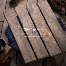 仿实木复古人字拼小细条全屋服装店做旧墙砖通铺阳台油漆瓷砖直边