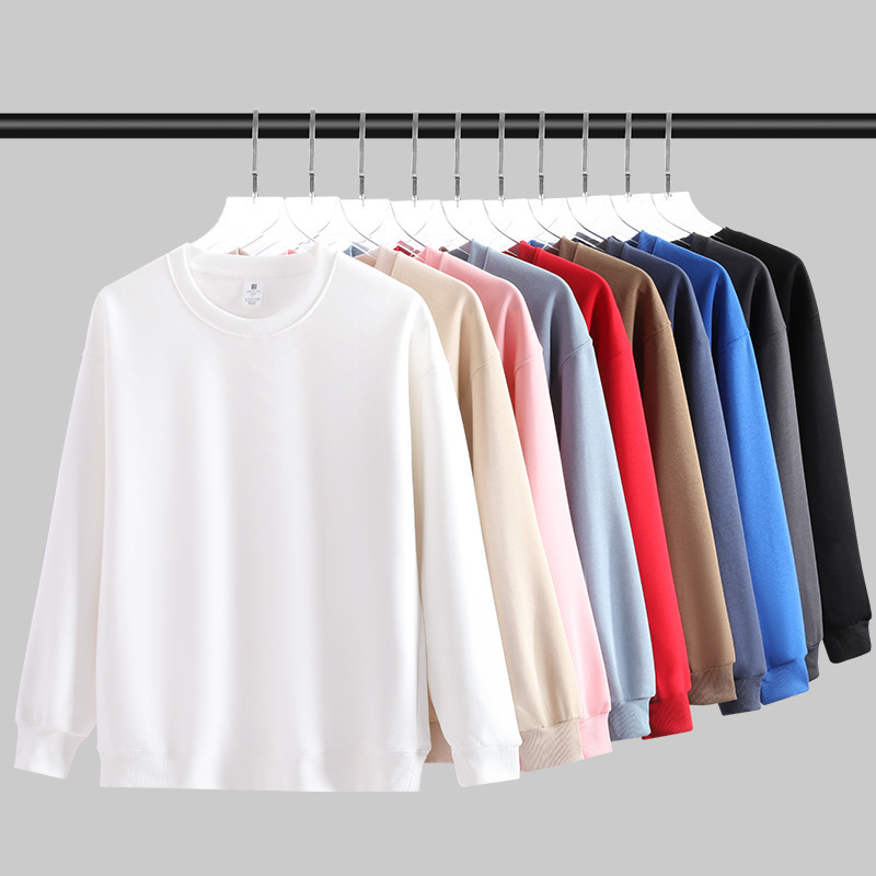 Cross-Border Heavyweight 300g Cotton-Like Round Neck Sweatshirt for Men, Pure Polyester Pullover Base Shirt, Loose Long-Sleeve Top Wholesale Cross-Border Heavyweight 300g Cotton-Like Round Neck Sweatshirt for Men, Pure Polyester Pullover Base Shirt, Loose Long-Sleeve Top Wholesale