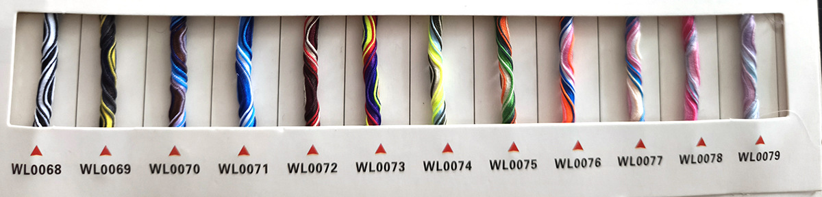 300 color 3mm color gradiente tridimensional cuerda elástica torcida 3D rosca de rosca de cerdo de color sólido barra de goma elástica redonda