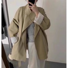 立领中长款设计英伦高级蕾丝风衣春秋新款外套大衣宽松