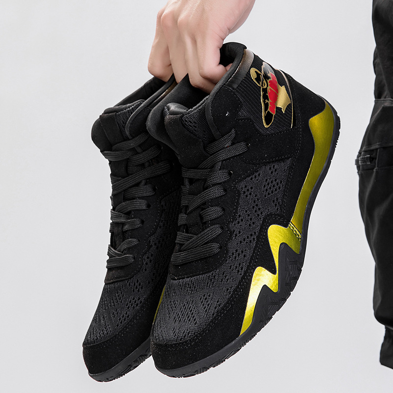 1125 Factory Direct Sale Cross-Border Large Size Hot-Selling Couple Wrestling Fighting Boxing Shoes New Weightlifting Shoes Men's Sanda Shoes