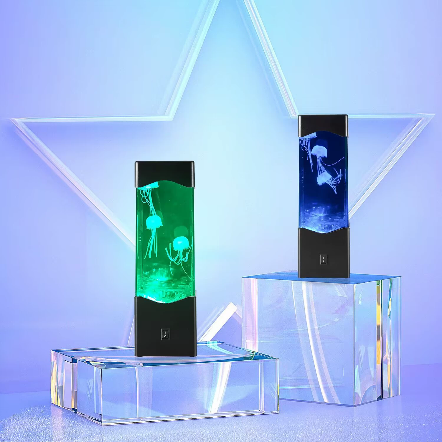 Лампа-ночник в виде медузы LED, лампа с вулканическим эффектом для аквариума, светодиоды изменяемого цвета, питание USB или 3×АА