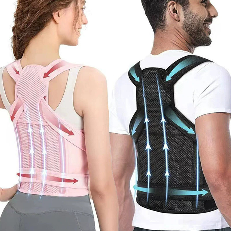 Amazon's Popular Pink Back Support Correction Belt for Men and Women, Open Shoulder Beauty Correction Belt, Sitting Posture Anti-Hunchback Correction Belt