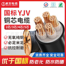 家友國標阻燃ZR-YJV耐火NH YJV無鹵低煙WDZ-YJY銅芯2/3/4/5芯電纜