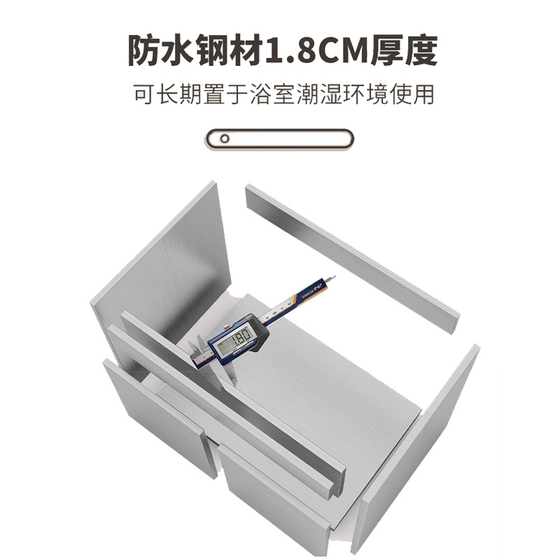 Engrosado espacio gabinete de baño de aluminio pequeño apartamento lavabo Mini lavabo de baño lavabo integrado lavabo de cerámica