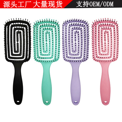 亞馬遜蚊香大彎梳回形梳镂空梳順發梳美發梳頭部按摩梳美發造型梳