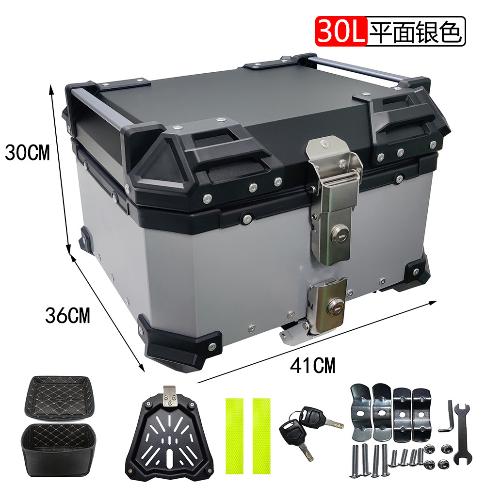 Caja de cola de aleación de aluminio de liberación rápida 25L30L36L45L55L65L caja de almacenamiento de la motocicleta caja de aluminio