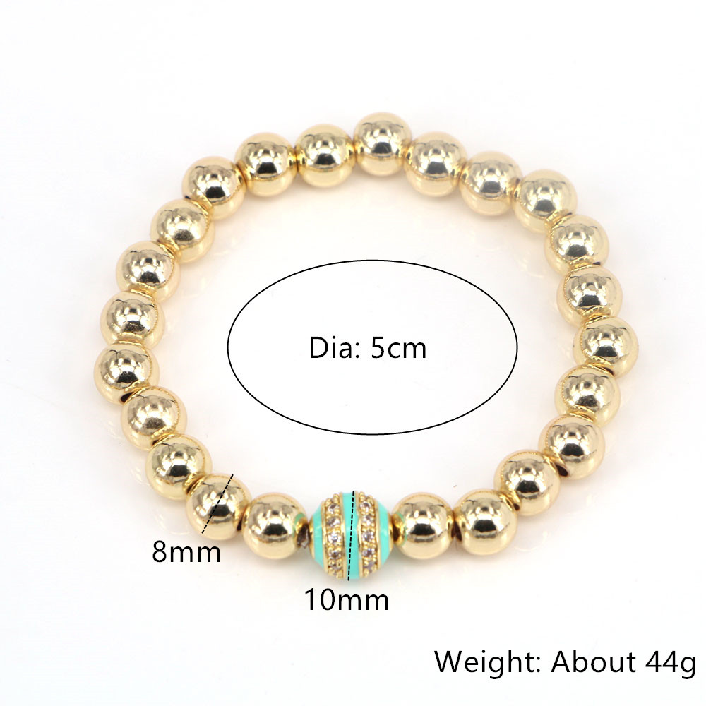 European And American 10mm Round Oil Drop Enamel Beaded Bracelet Female Wholesale display picture 13