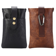 复古手机挂腰包穿皮带竖跨腰间袋充电宝男老人裤腰带皮套欧美新潮