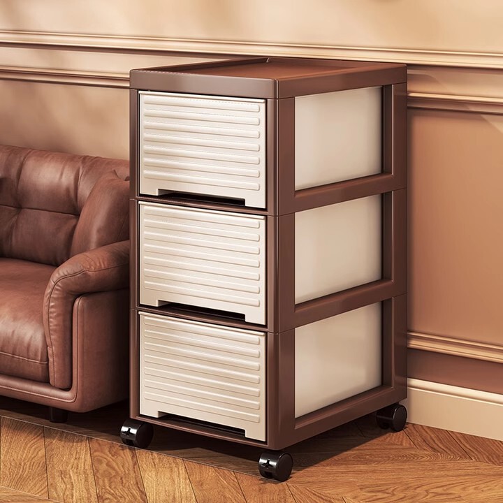 Home Living Room Snack Rack Floor-Standing Multi-Layer Under-Table Storage Cabinet Bedroom Bedside Cabinet Drawer-Type Storage Cabinet