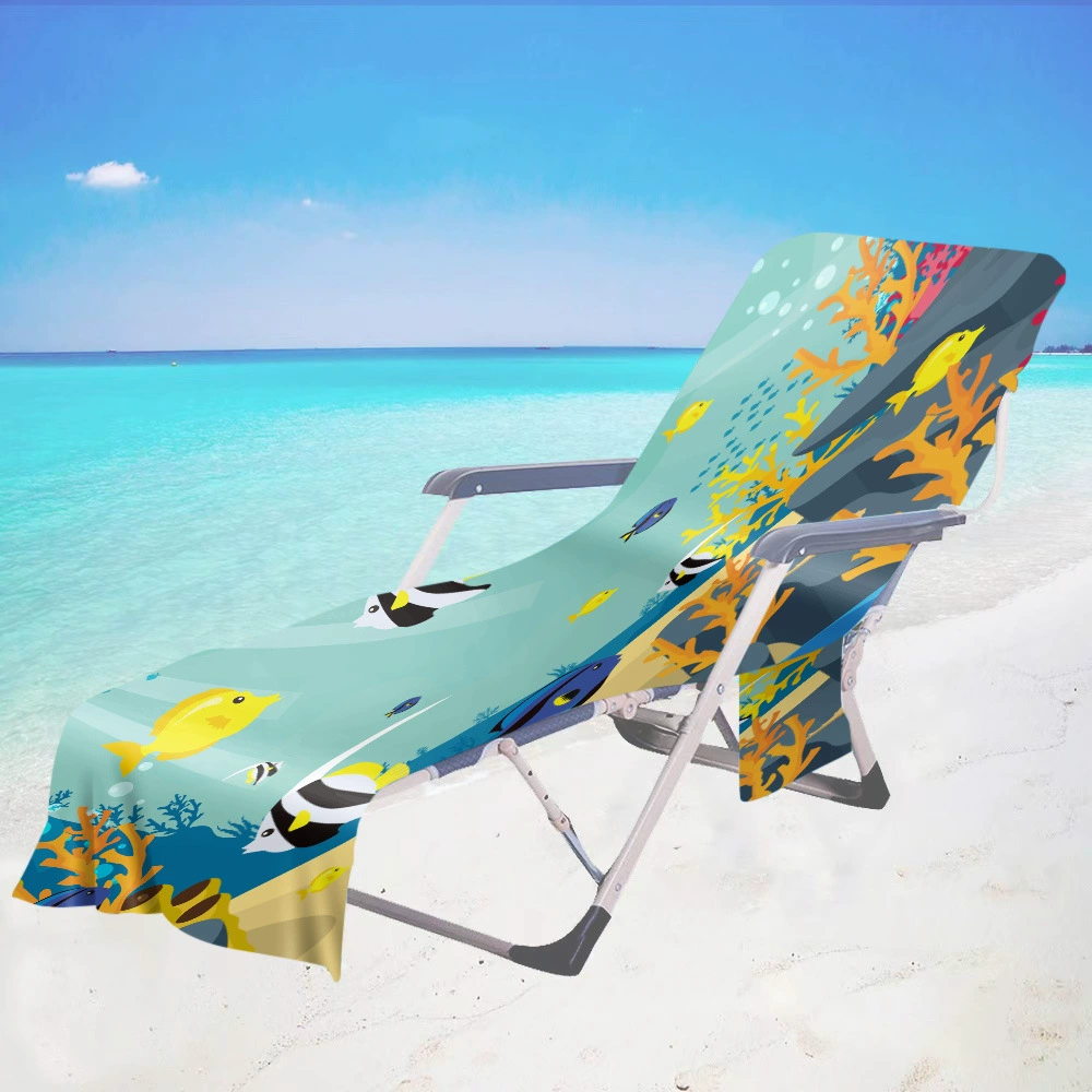 Морское животное пляжный стул крышка Recliner полотенце пляжное полотенце 3D цифровая печать микрофибра банное полотенце карман
