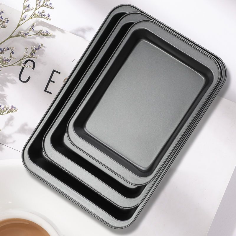Baking Tray for Oven, Bread Cookie Pan, Household Rectangular Flat Tray, Cake Pan, Non-Stick Pan, Food Tray, Barbecue Tray