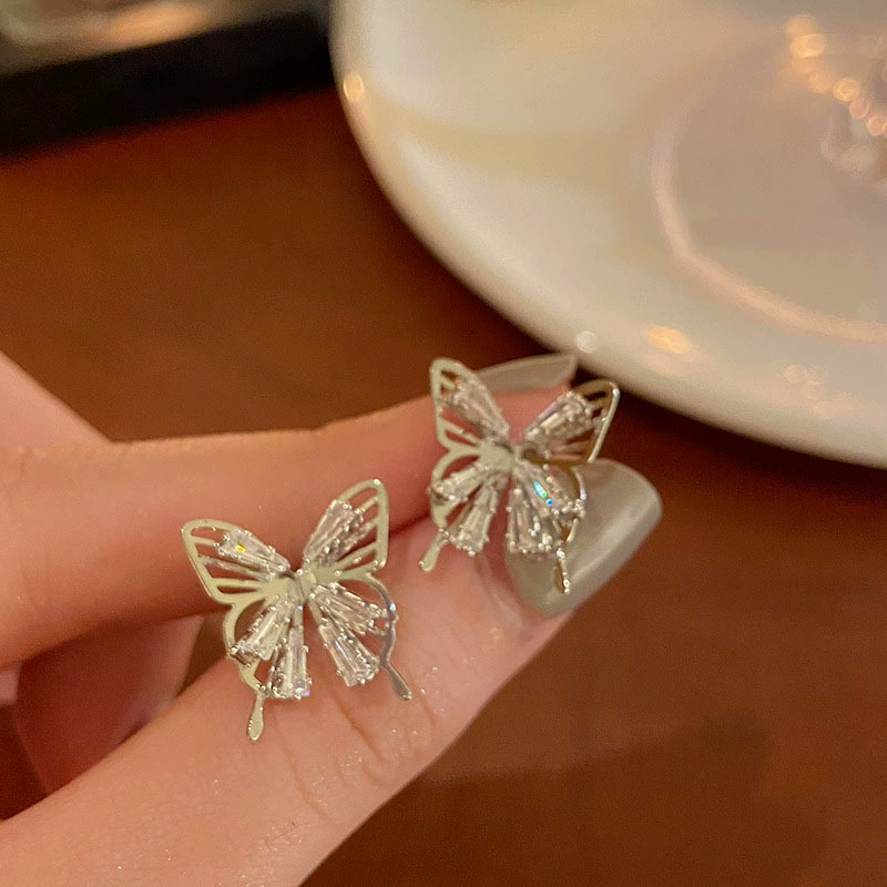 Серебряная игла, универсальные модные серьги, образец серебро 925, стиль легкой роскоши, стиль Chanel