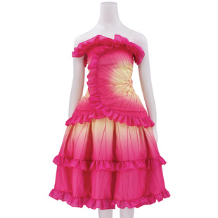 Magic Wicked Witch Lady Glinda Glinda cos Costume Full Halloween Red and Yellow Gradient Dress