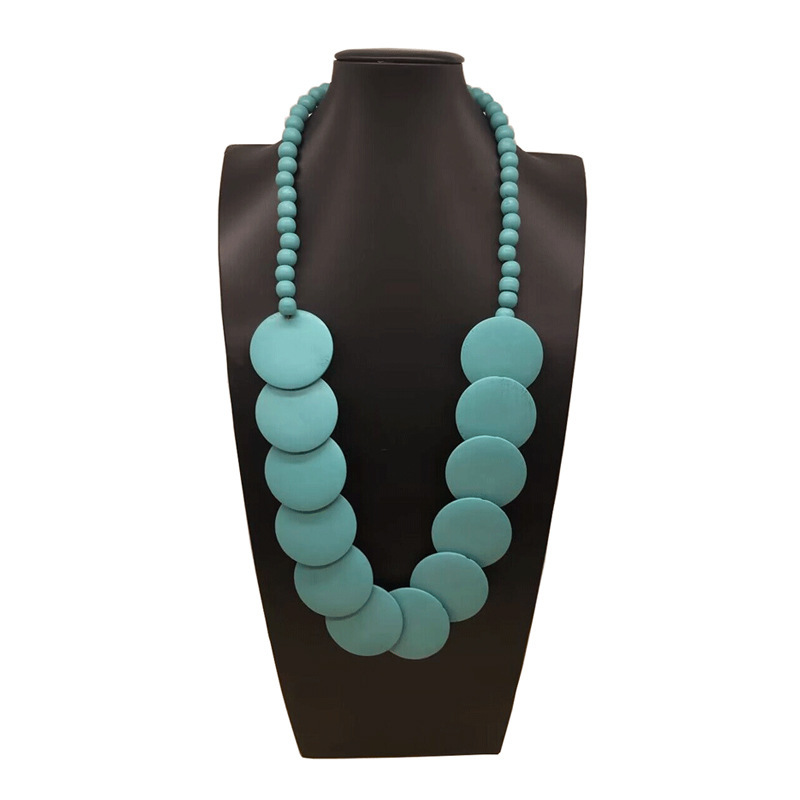 Cross-border Bohemian Retro Fashion Ethnic Style Round Piece Beaded Necklace Women Wholesale necklace wood Cross-border Bohemian Retro Fashion Ethnic Style Round Piece Beaded Necklace Women Wholesale necklace wood