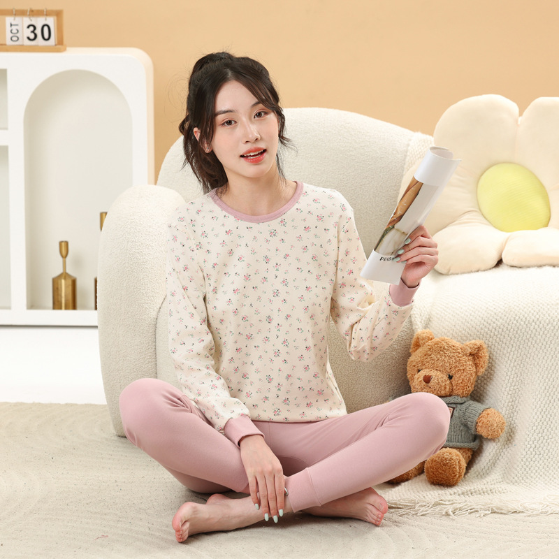 青少年秋衣秋裤纯棉儿童睡衣男童保暖内衣女童打底棉毛衫衬衣衬裤|undefined