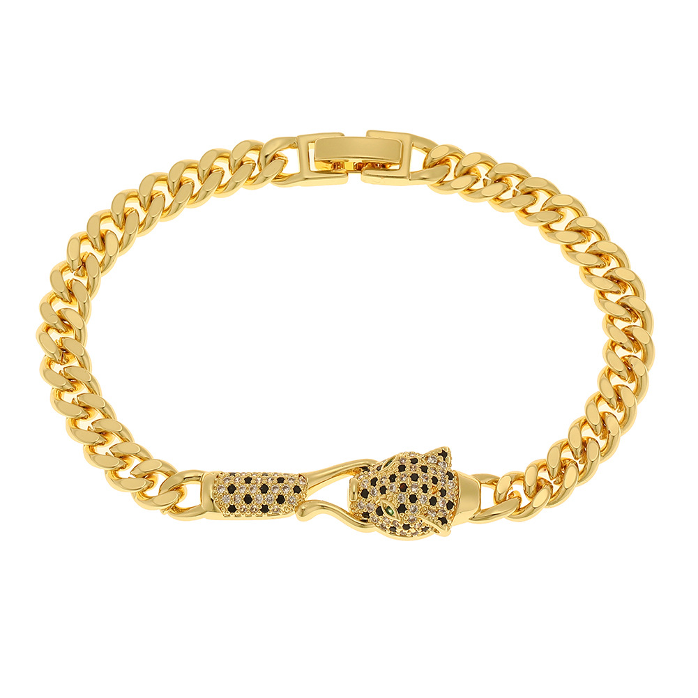 Hip-Hop Animal Copper Gold Plated Zircon Bracelets