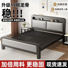 铁艺床家用卧室加粗加厚加固不锈钢双人床简易铁架出租房用单人床