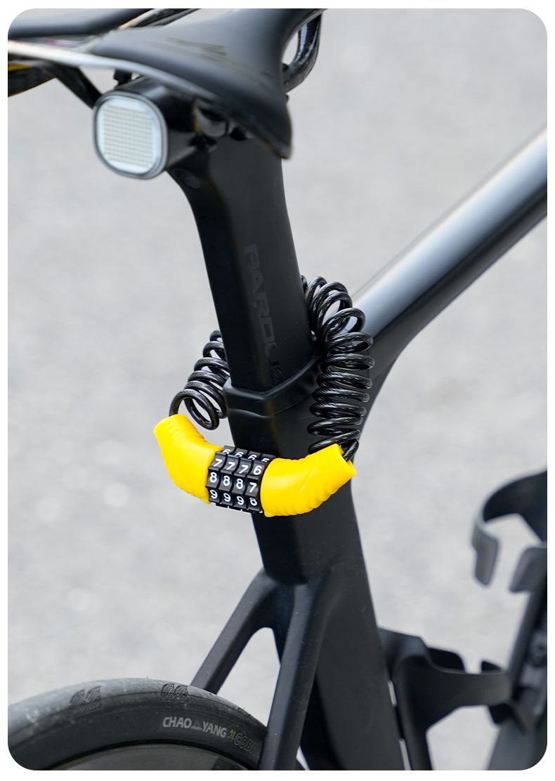 Helmet Lock, Steel Wire Lock, Electric Vehicle Lock, Luggage Anti-Theft Spring Rope Combination Lock, Four-Digit Combination Lock
