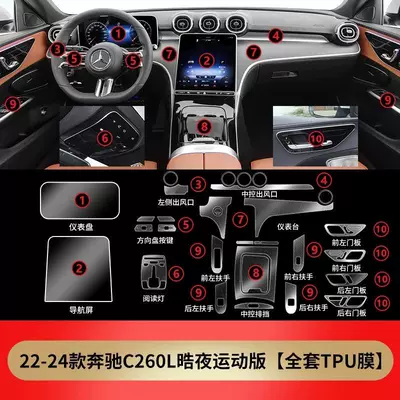 central control film navigation film | Car interior film - c260l-haoye-full-set-of-interior-film