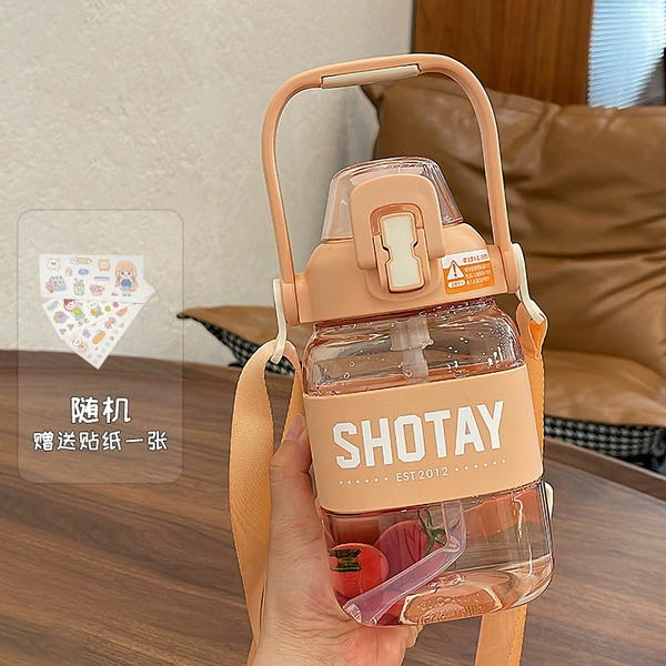 Fuchsia sticker, straw, 1050 ml
