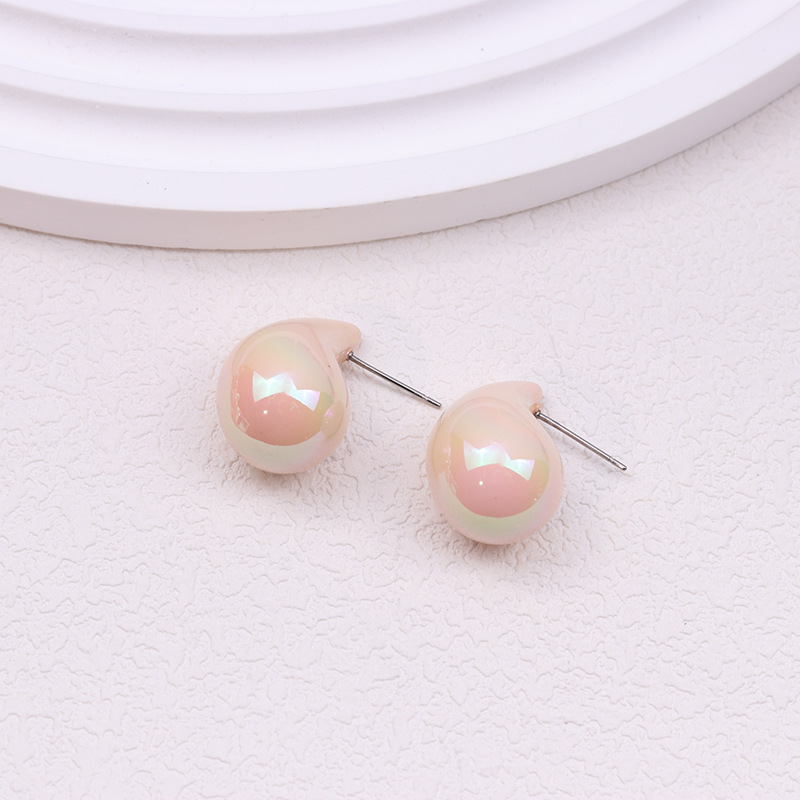 1 Pair Simple Style Classic Style Water Droplets Patchwork Arylic Ear Studs display picture 18