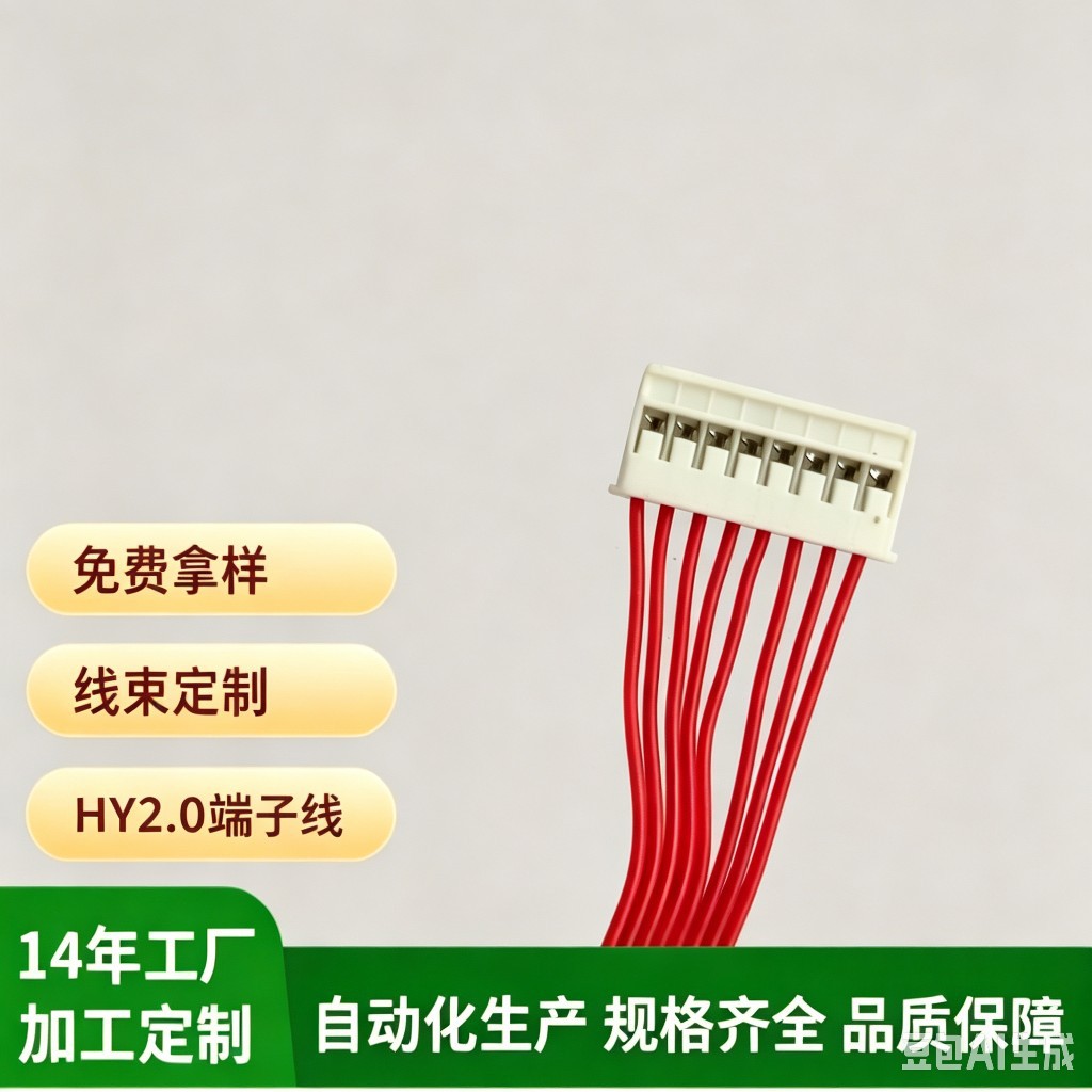 HY/8P红色排线PHS8P端子连接线步进电机线家电连接线