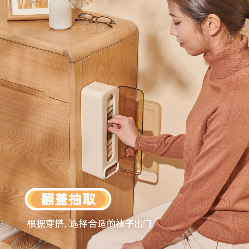 台所衣類靴下収納神器壁掛け式便利袋レジ袋収集器プラスチック袋抽出箱|undefined