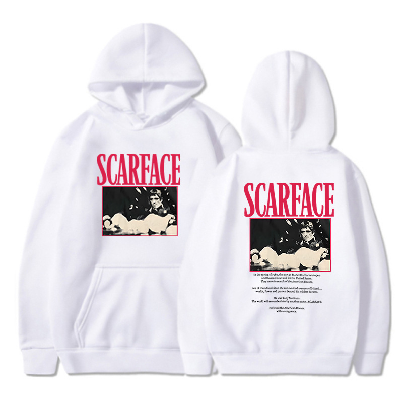 Scarface Scarface Sweater Casual Loose Hoodie Cross-border New Autumn and Winter fleece-lined Fashion Pullover