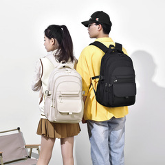 純色は肩の女性バッグ15.6インチオックスフォード布で、高校の大学生のリュックサックをかけないレジャー旅行バッグです。