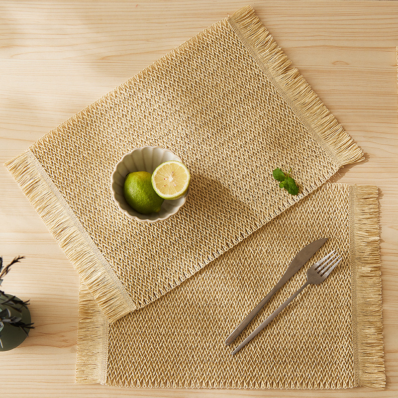 Transfronterizo Amazon almohadillas de mesa ecológicas naturales almohadillas de papel tejido almohadillas de mesa aislamiento térmico almohadillas de tazas almohadillas de decoración