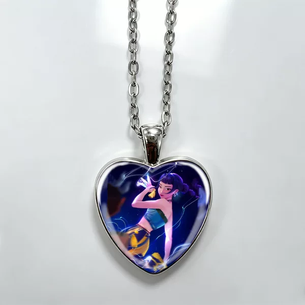 Kpop Demon Hunter Girl Group Heart Alloy Necklace Anime Game Peripheral Trendy Cool Versatile Niche Clavicle Chain