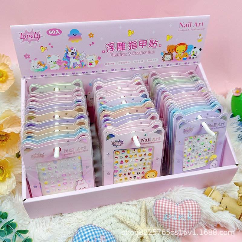 Cute waterproof cartoon kids nail stickers