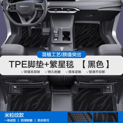 T60 T70 T90 Vx6 Tpe | Modelə uyğun ayaqaltı - please-leave-a-message-or-note-the-model-year-when-placing-an-order-rice-grain-pattern-tpe-door-sill-mat-black-starry-blanket