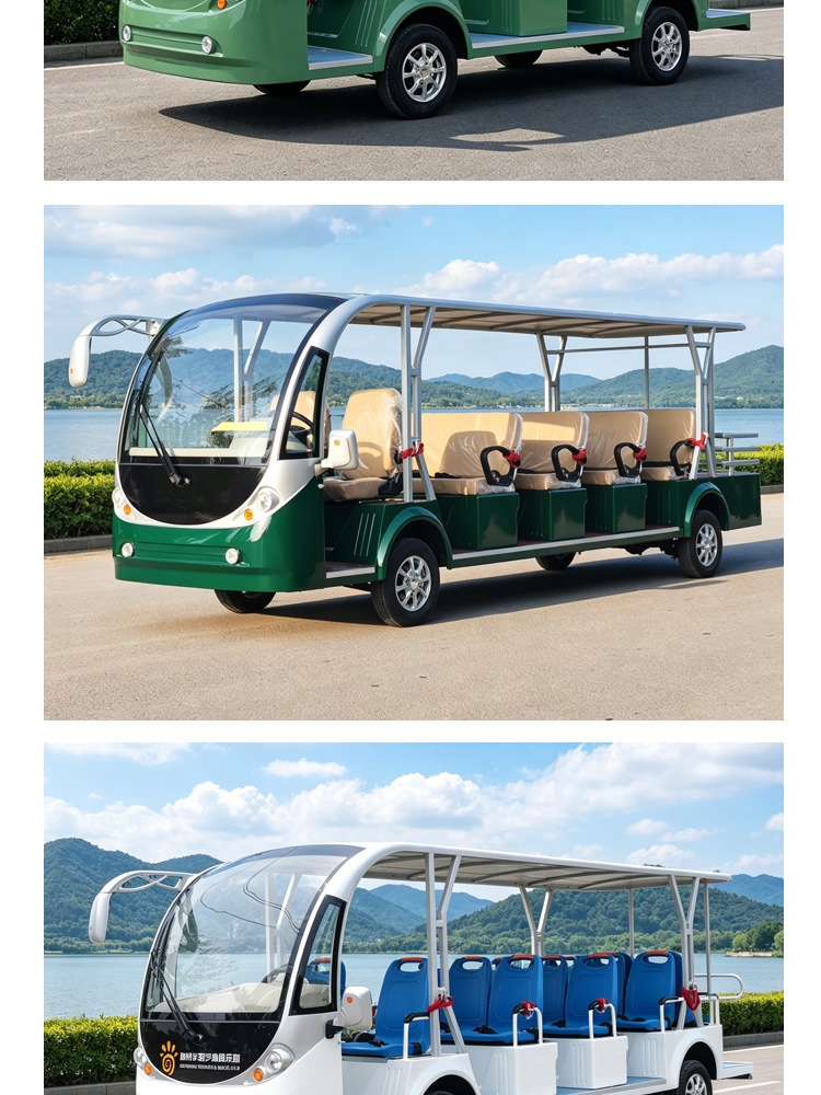 Manufacturer Exports Scenic Area Sightseeing Vehicles, 14-Seater Tourist Shuttle Buses, 11-Seater School Campus Buses, and Factory Reception Vehicles