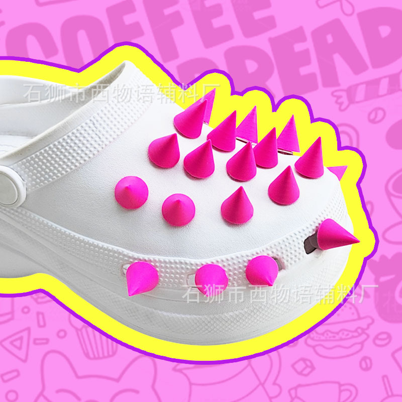 Fashionable trend Crocs-style slippers with studs