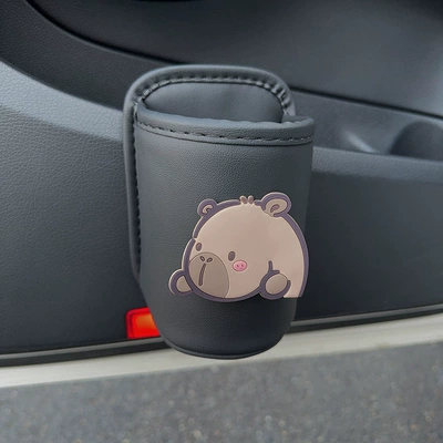 storage box, cartoon tea cup – Car cup holder/beverage holder - black-water-cup-holder-papa-kapo