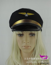 廠家直銷黑色飛機師帽機師帽飛行員帽子空軍帽航空帽機長帽大蓋帽
