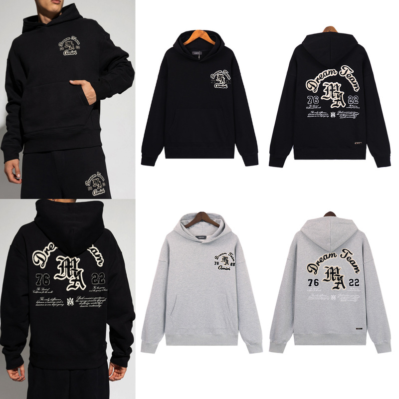 Cross-border Autumn and Winter Hoodie AMIRI Letter Towel Embroidered LOGO Digital Pullover Hooded Men's and Women's Sweater Jacket Cross-border Autumn and Winter Hoodie AMIRI Letter Towel Embroidered LOGO Digital Pullover Hooded Men's and Women's Sweater Jacket