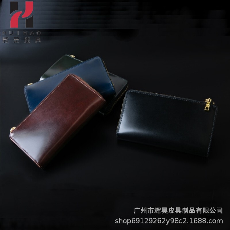 Letian Japanese style faux horse hip leather glossy mid-length 7-word pull wallet portable Business Men's hand wallet fortune cloth